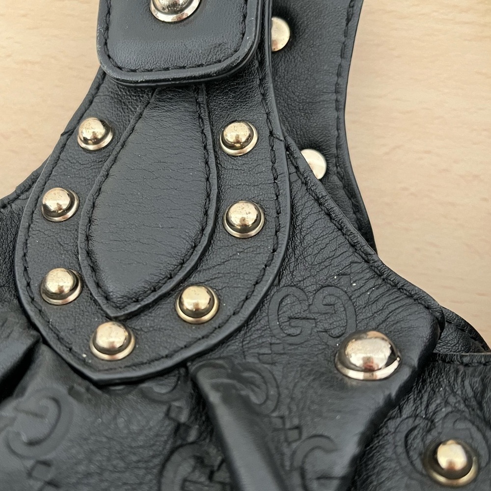 Gucci Guccissima Studded Leather Pelham Shoulder Bag Ltd Ed Rare 1990 - Picture 10 of 17